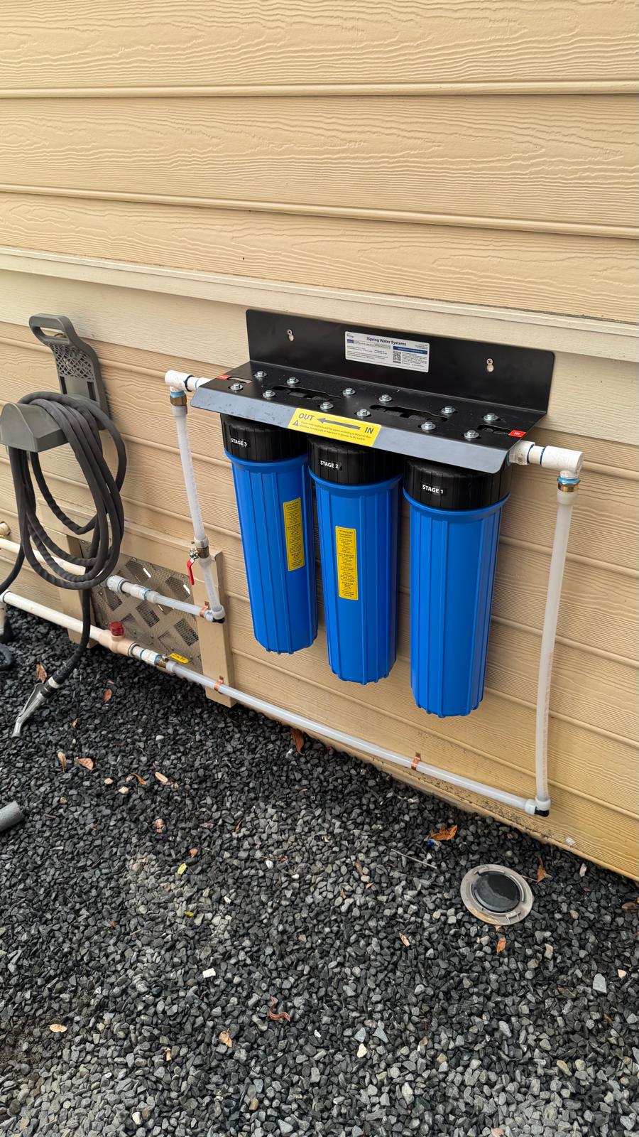 3-stage water filtration system installed